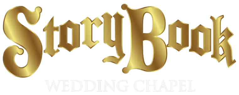 Storybook Wedding Chapel Gold & White Logo