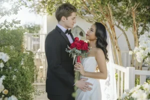 Las Vegas Wedding Couple outside Storybook Wedding Chapel